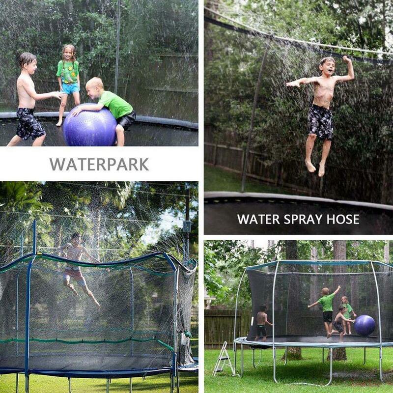 แทรมโพลีนสปริงเกลอร์ทนทานปลอดภัยTrampoline Sprinkler Multifunctional Water Coolingท่อของเล่นสำหรับกลางแจ้งสวนYard Park