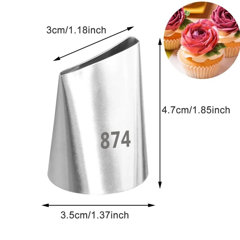 Ukuran Besar Mawar Bunga Stainless Steel Icing Piping Kue Nozel Krim Dekorasi Kue Tips Kue Dekorator Makanan Penutup Alat #874