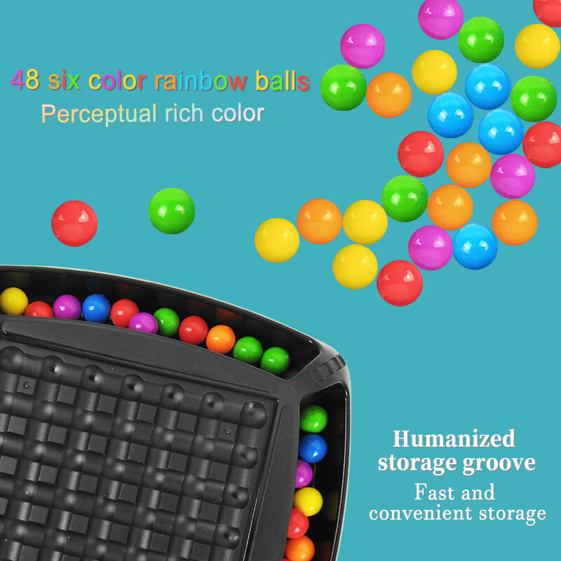 Montessori Rainbow Ball Gobble กำจัด Board Collecto ลูกเกมหมากรุก Antistress Magic หมากรุกของเล่นแบบโต้ตอบสำหรับเด็ก Gfit