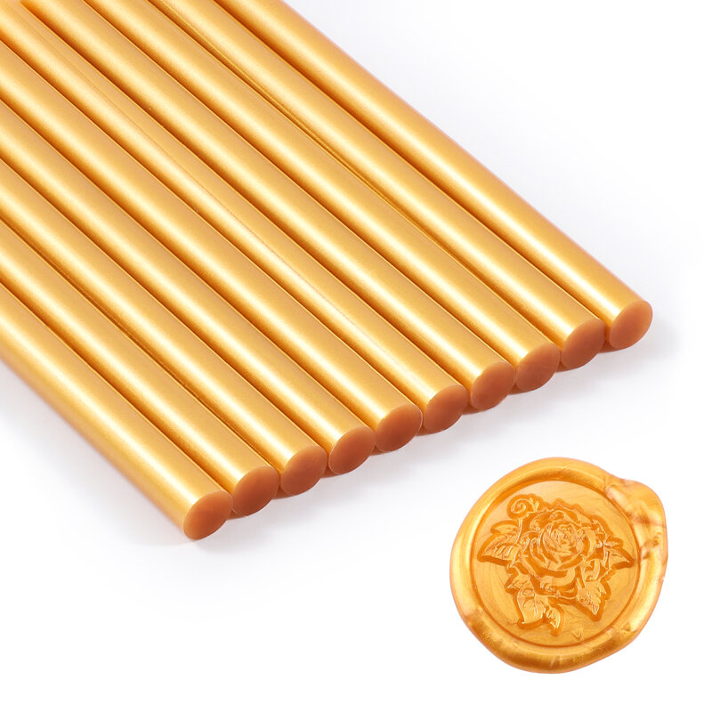 60 pcs Gold 7mm*100mm Hot Melt Glue stick Sealing Wax for Stamp, Home Repair, Colored Glue Rods for Glue gun