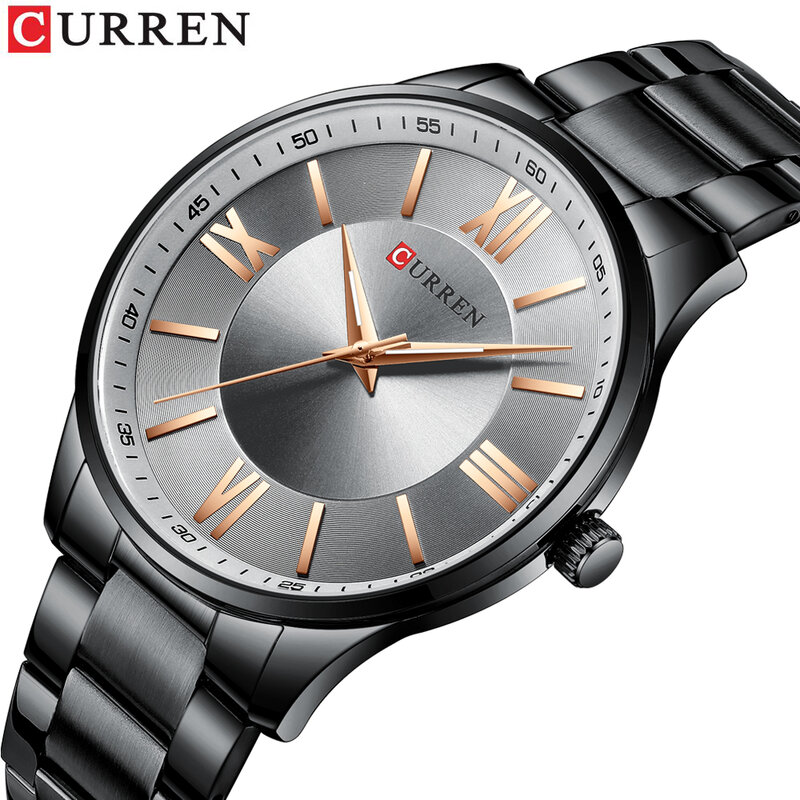 Curren-Reloj de negocios impermeable clásico para hombre, diseño simple, tendencia de cuarzo, ultrafino, de acero inoxidable