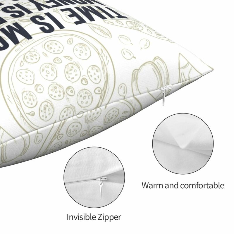 Pizza Is Knowledge Square Pillowcase Polyester Linen Velvet Pattern Zip Decor Sofa Seater Cushion Cover