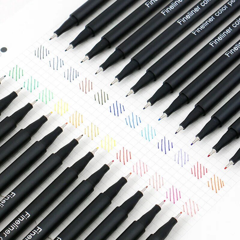 Profissional 100 cores colorido fineliner canetas 0.4mm forro fino feltro dicas marcador caneta para escola esboço drawi escrever arte suprimentos