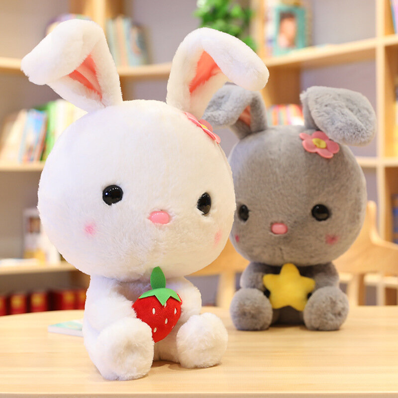 Nowa kreskówka słodkie owoce pluszowy królik zabawka lalka maszyna lalki