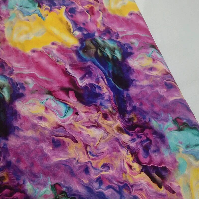Viaphil 100% Cotton Fabric Brand New Purple Colorful Abstract Drawing Printed Sewing Cloth Dress Clothing Textile Tissue