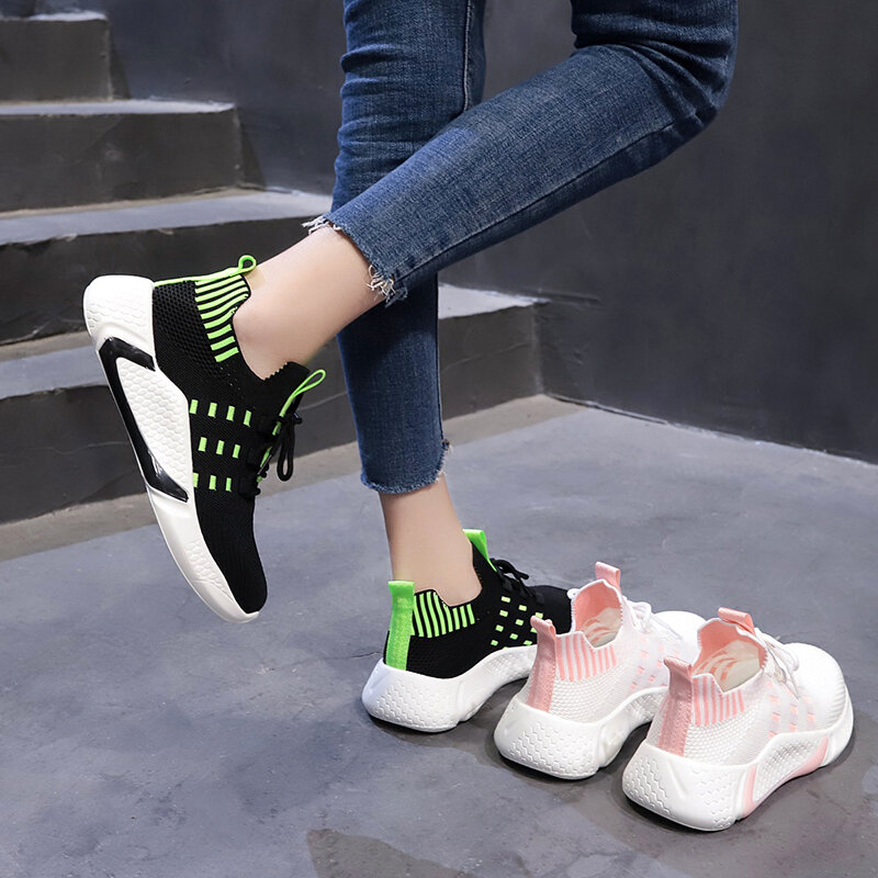 2020 été nouveau décontracté maille chaussures de sport femme sauvage respirant marée chaussures unique chaussures femmes net chaussures Z856