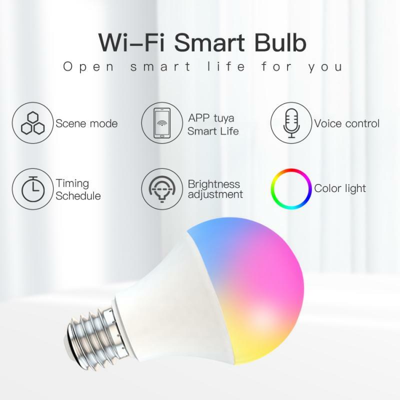 1-10PCS Tuya Zigbee E27 Smart Bulb 9W Smart RGBCW LED Light Lamp,Smart Life APP Remote Control,Alexa Google Home,Home Automation