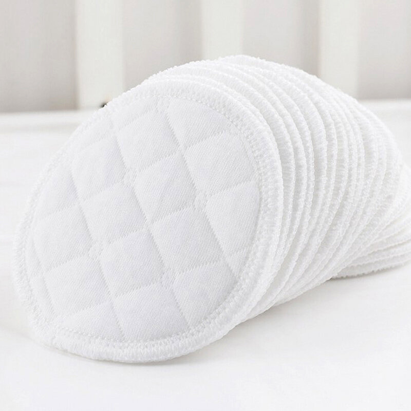 12Pcs cotton Reusable Nursing Pads อินทรีย์กันน้ำธรรมดาล้างทำความสะอาดได้นุ่มดูดซับเด็กทารกอุปกรณ์เสริม