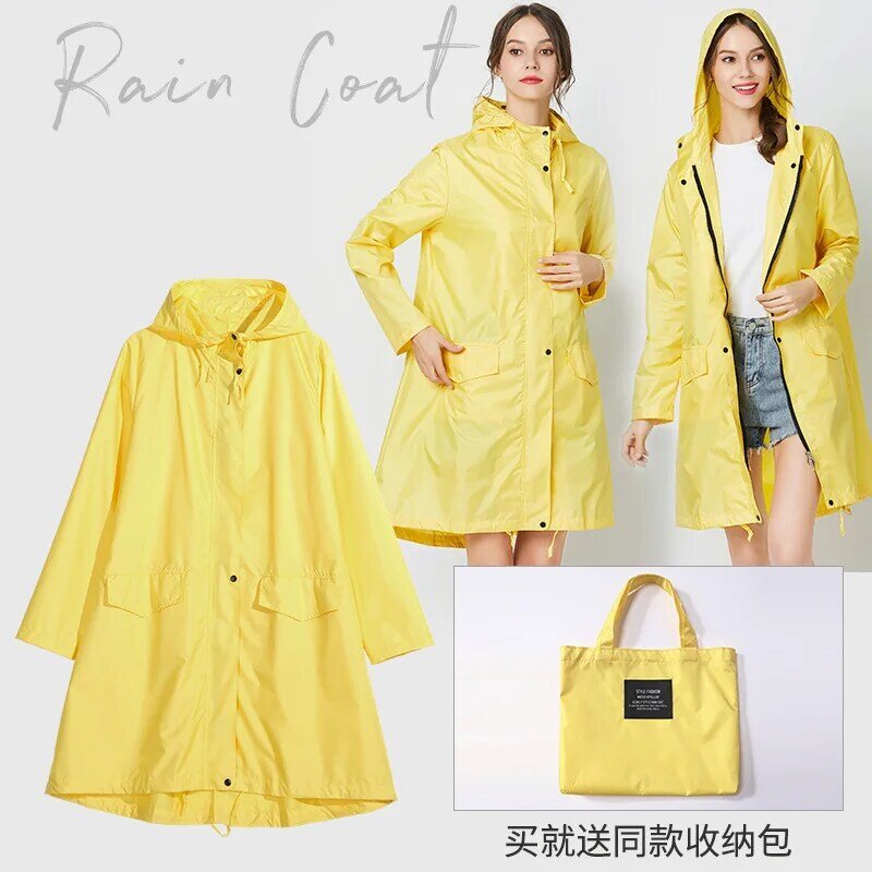 Manteau imperméable jaune pour femmes adultes, Long et léger, à la mode, avec fermeture éclair, de styliste, DL60YY