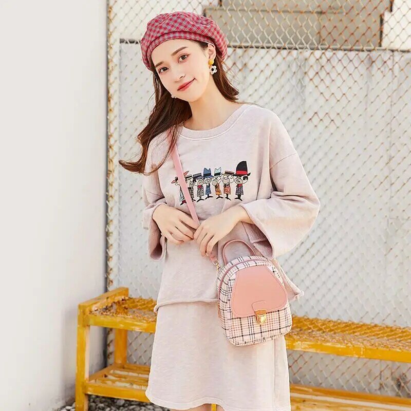 Vento Marea Mini Rucksack Umhängetasche Für Teenager Mädchen Plaid Frauen Schulter Telefon Geldbörse Koreanischen Stil Neue Trendy Weibliche Bagpack
