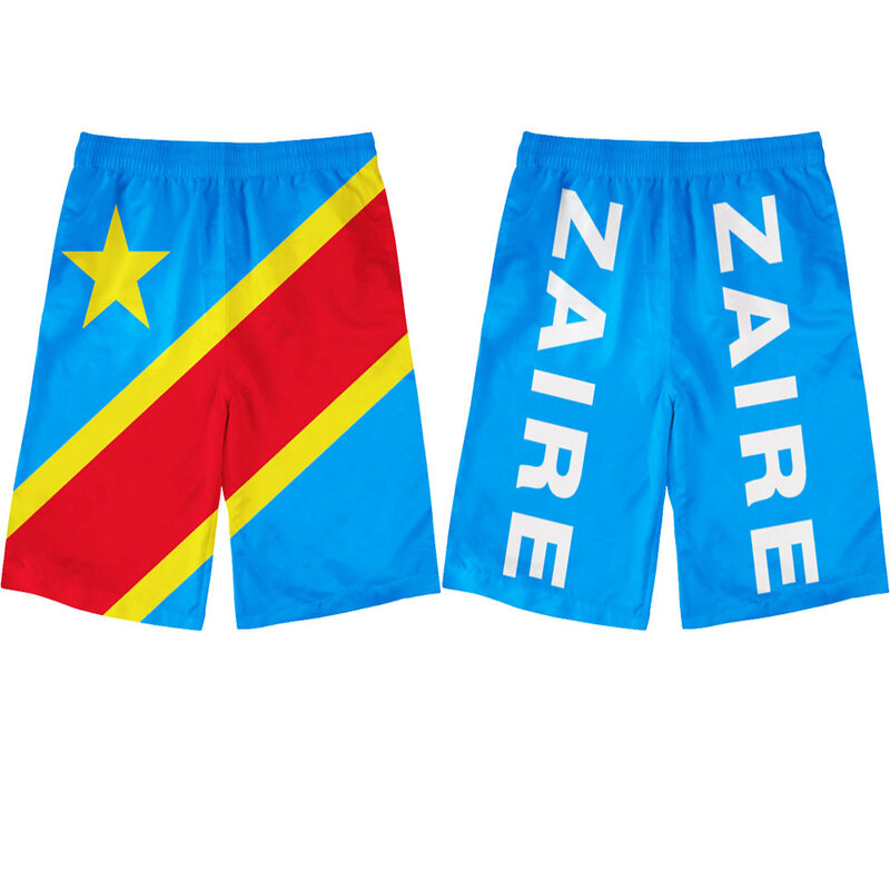 زائير شورت لتقوم بها بنفسك حر مخصص اسم الرقم zar شورتات للبحر علم الدولة za الكونغو البلد الفرنسية نص طباعة صور ملابس