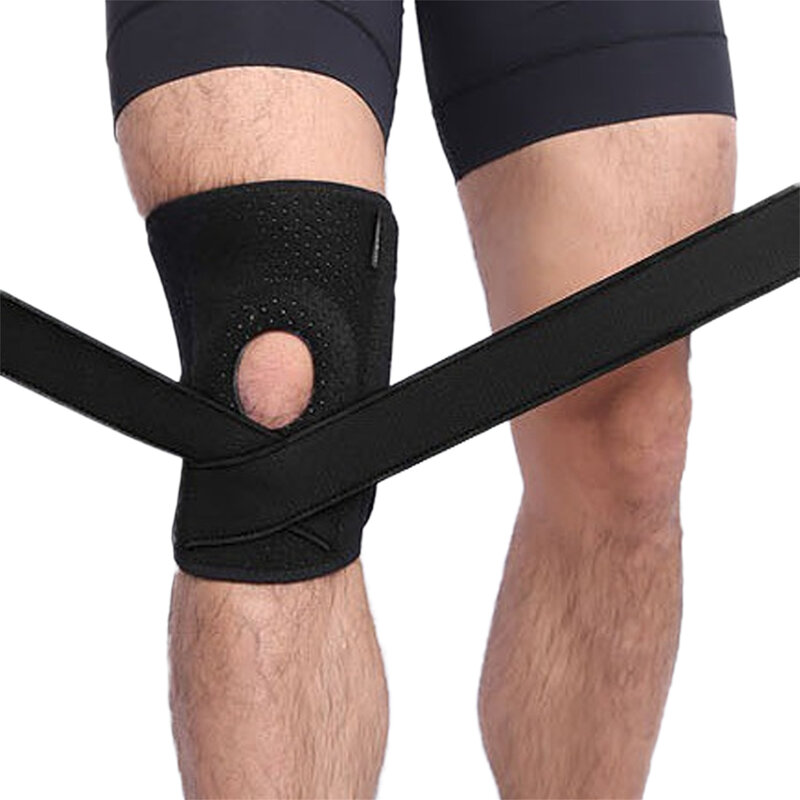 Sportowe ochraniacze na kolana podwójny pasek rzepki silikonowy amortyzator oddychająca ochrona przed ciśnieniem szybkoschnące podkładki o wysokiej elastyczności