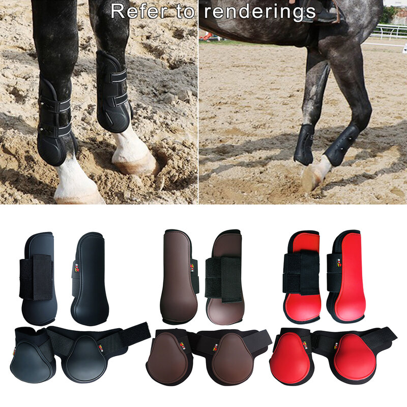 Botas de tendão fetlock (conjunto de 4) botas de proteção para perna de salto a cavalo