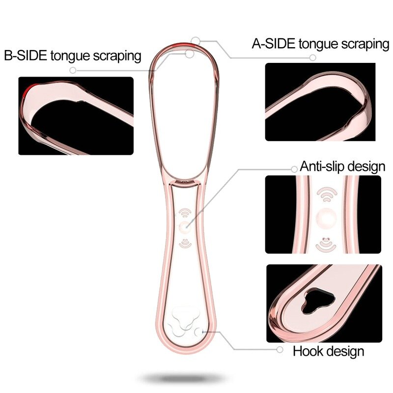 Espátula de acero inoxidable para la lengua, limpiador de lengua Oral, cepillo de dientes, higiene Oral, alta calidad, 1 Uds.