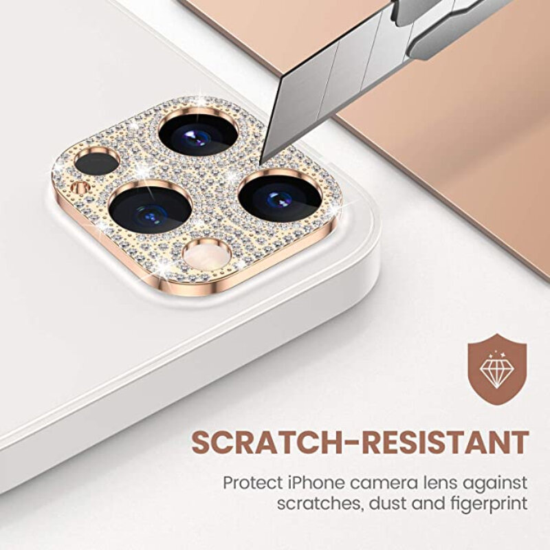 Luxury 3D Glitter Diamond Bling Rhinestone กล้องเลนส์ Protector สำหรับ iPhone 12 13 Mini 11 PRO MAX หน้าจอป้องกันหน้าจอป้องกันกล้องฝาครอบ