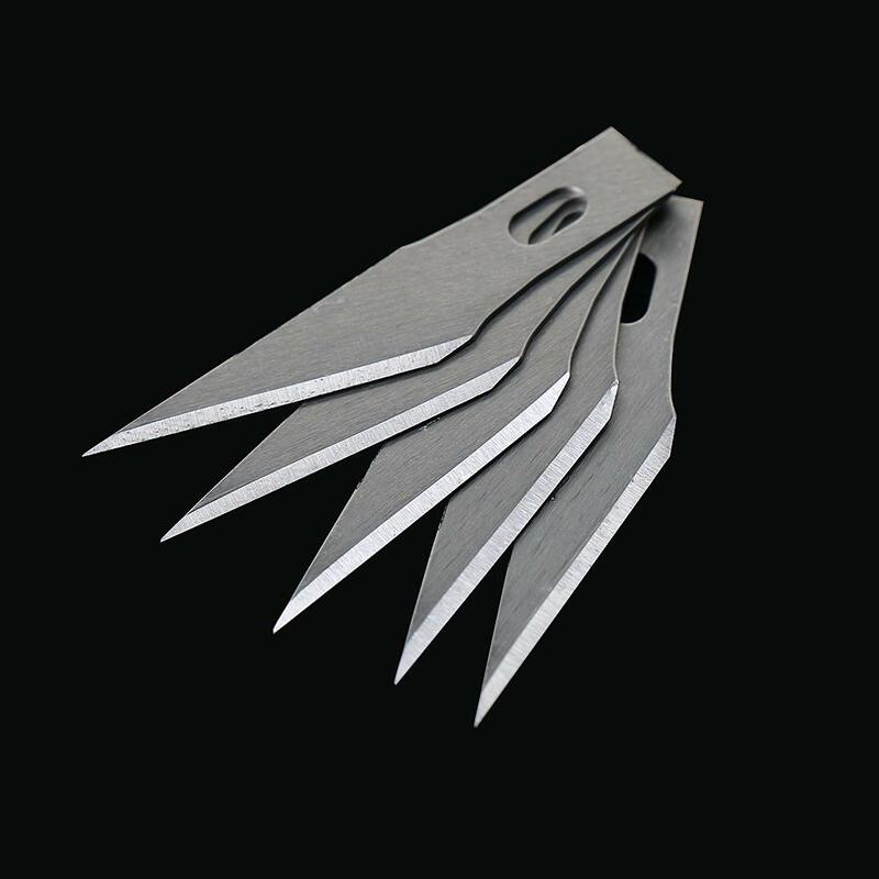 Cuchillo de grabado con mango de Metal y hoja, accesorio para tallado artesanal, escultura, cuchillo antideslizante de seguridad, 6 uds.