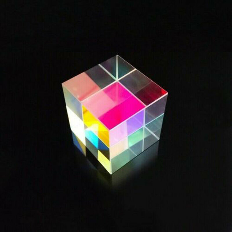 2 szt. CMY op-tic pr-ism Cubes-pryzmat szkła optycznego, dyspersja RGB sześciokątne jasne oświetlenie łączą kostkę do fizyki i dekoracji