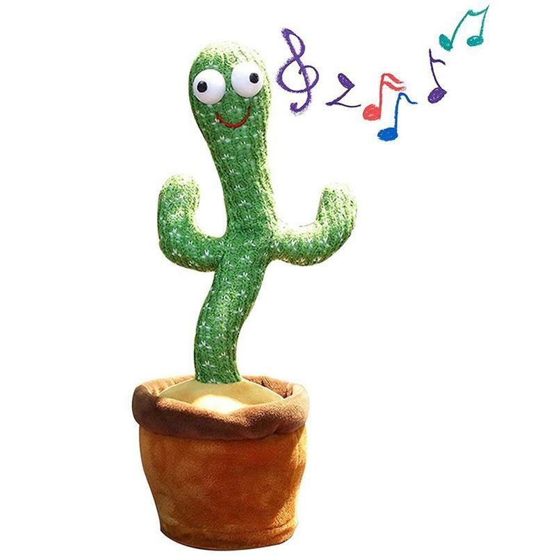 Electric Singing 120 Songs Dancing Cactus Plush Toy Twisting Cactus Luminous Recording Learning To Speak Twisting Plush Toy