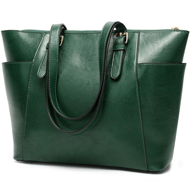 Classic Vintage Women's Handbag Soft Pu Leather Large Capacity Female Shoulder Bags 2021 New Design Simple Casual Totes