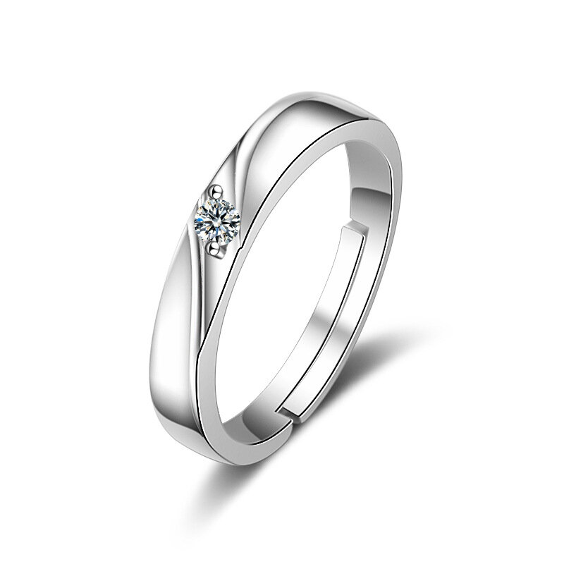 SODROV-Conjunto de anillos de plata 925 para parejas, Anillos y joyas para boda, joyería S925, anillo ajustable