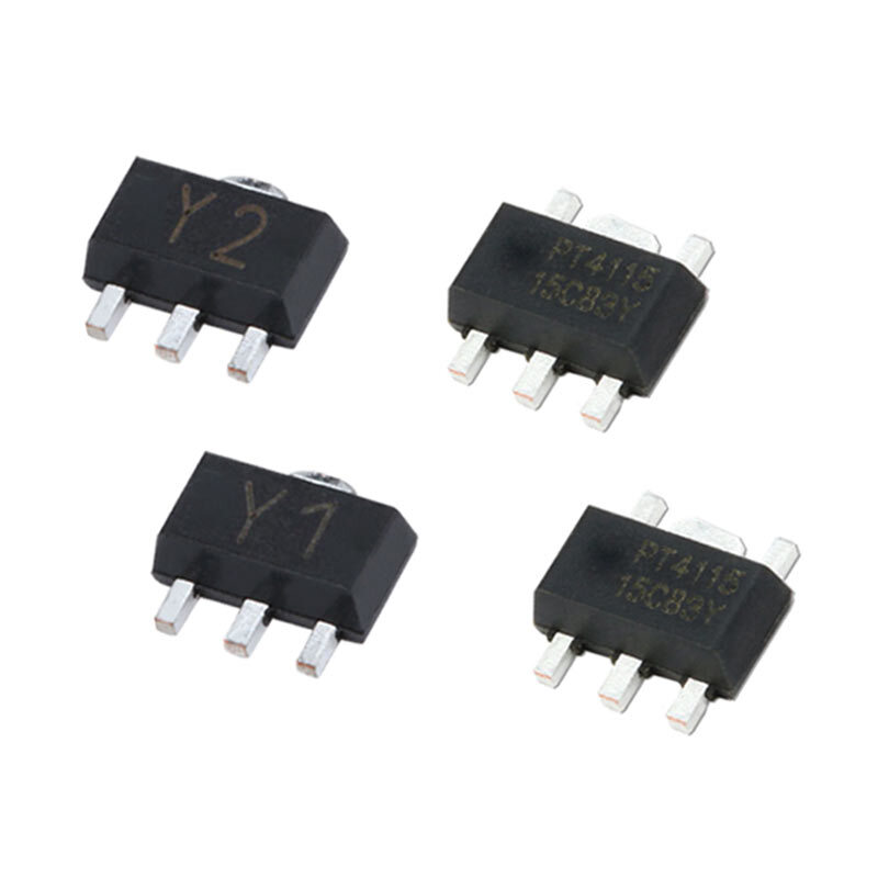 10pçs smd pnp transistor npn power triodo embutido pt4115 ss8550 y2 tl431 ssss8050 y1 sot-89