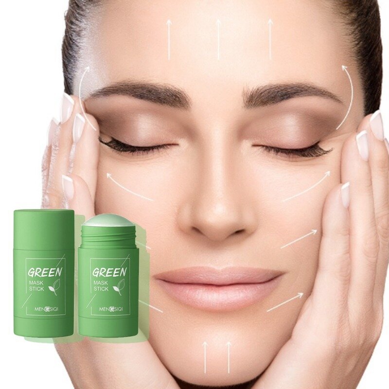 40g di tè verde controllo dell'olio maschera detergente per l'acne di uova cura della pelle idratante rimuovi comedone pori fini fango maschera per la cura del viso