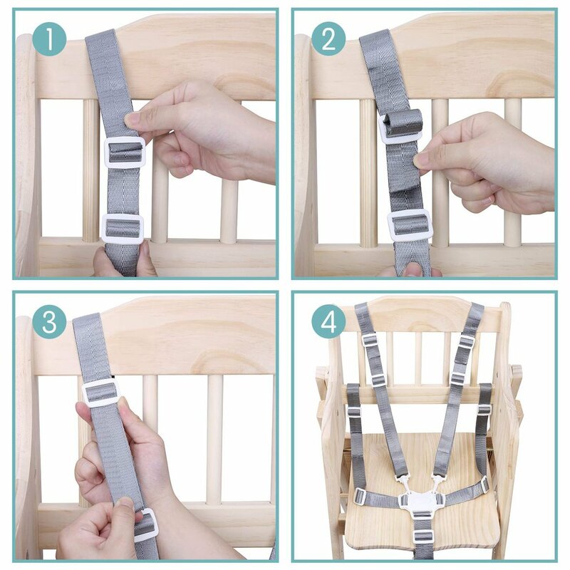 High Chair Back Belt 5-point Safety Belt Child Stroller Safety Belt Child Dining Chair Seat Belt High Chair Belt