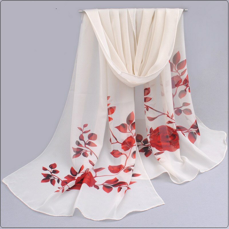 Bufanda estampada para mujer, chal de seda, gasa de poliéster, 60x2021 cm, primavera y verano, 160
