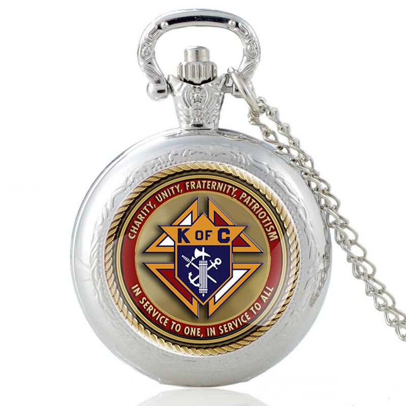 Персональные Рыцари Колумба кварцевые карманные часы бронзовые винтажные мужские и женские Подвески ожерелье ювелирные изделия подарки
