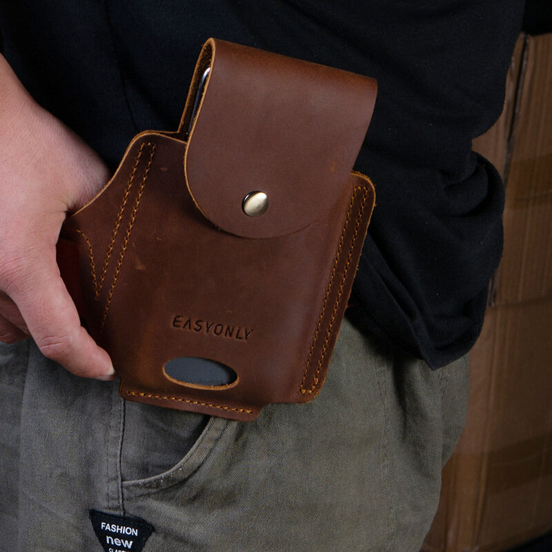 Men's Pockets Portable Sports Running Mobile Phone Storage Pockets Leather Men's Belt Ultra-Thin Pockets