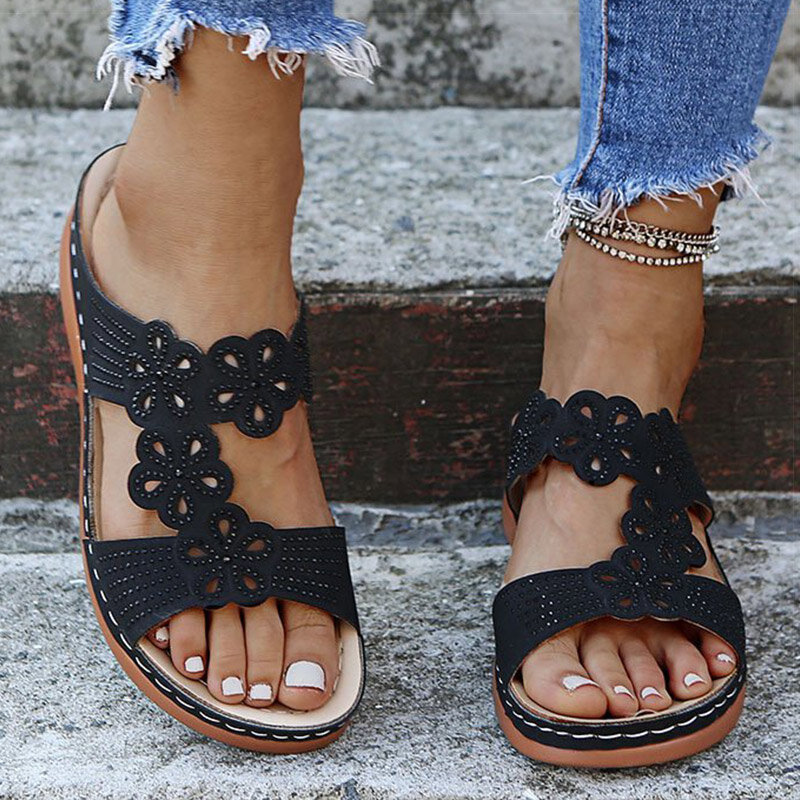 Mulher sandálias de fundo macio sapatos de verão cunhas com saltos sandálias casuais praia chaussure femme verão sandálias
