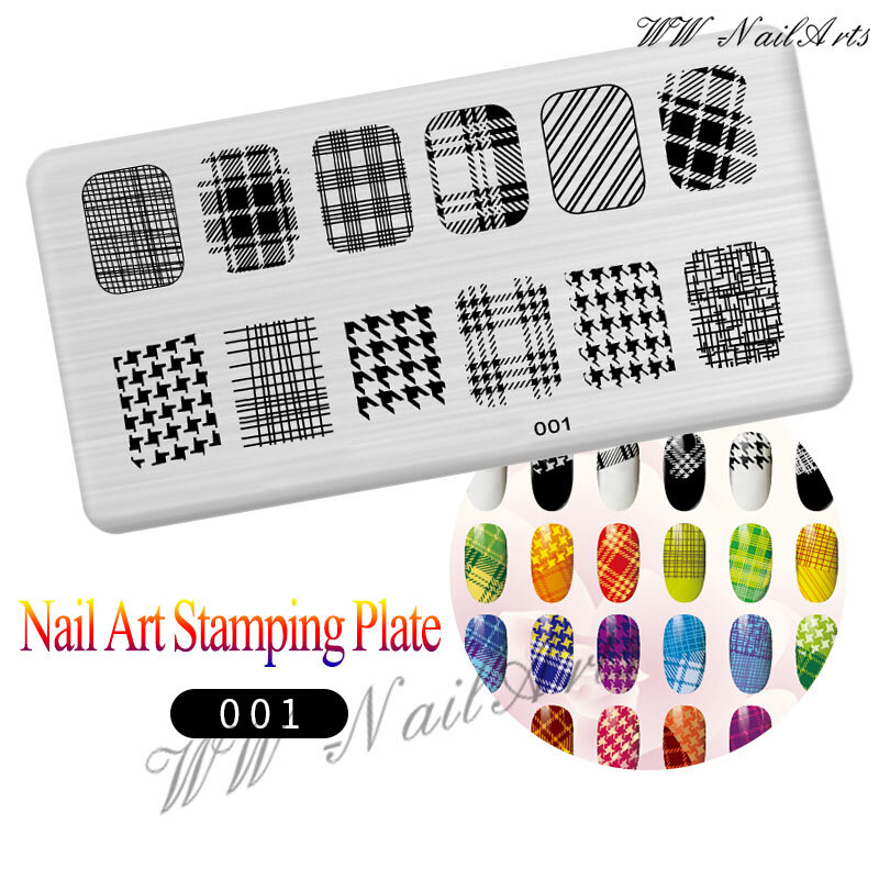 Placas de estampado de uñas de figuras, plantillas de Arte de uñas de personaje de ratón, flores y plantas a cuadros, logotipo de marca lindo, 2021