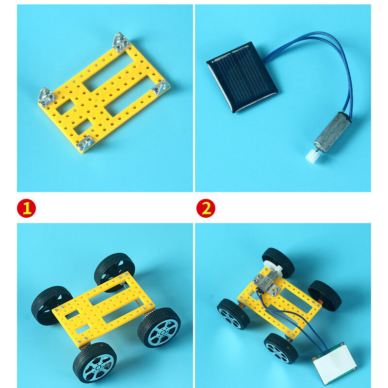 Div النظام الشمسي سيارة لعبة طقم كهربائي العلوم تصميم التجارب سيارة للأطفال الأطفال ملحقات تعليمية المادية للأطفال