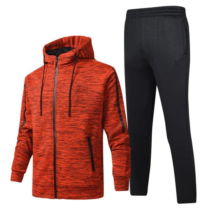 男性のスポーツウェアトラックスーツ秋メンズセット 2 個フード付きのジャケット + スウェットパンツ新男性ファッションジョギングスーツ高品質