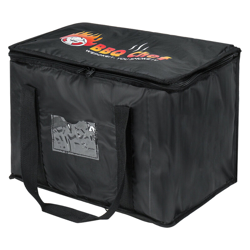 Transportador de alimentos dobrável com isolamento térmico, bolsa portátil grande e reutilizável para carregar piquenique, restaurante, pizza