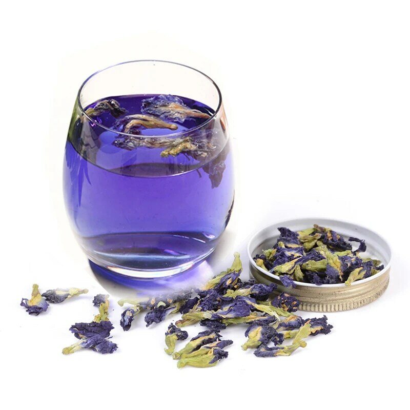 Té de flores secas azul mariposa guisante té de hierbas juguete de cocina orgánico azul Natural pérdida de peso belleza salud colorante alimentario
