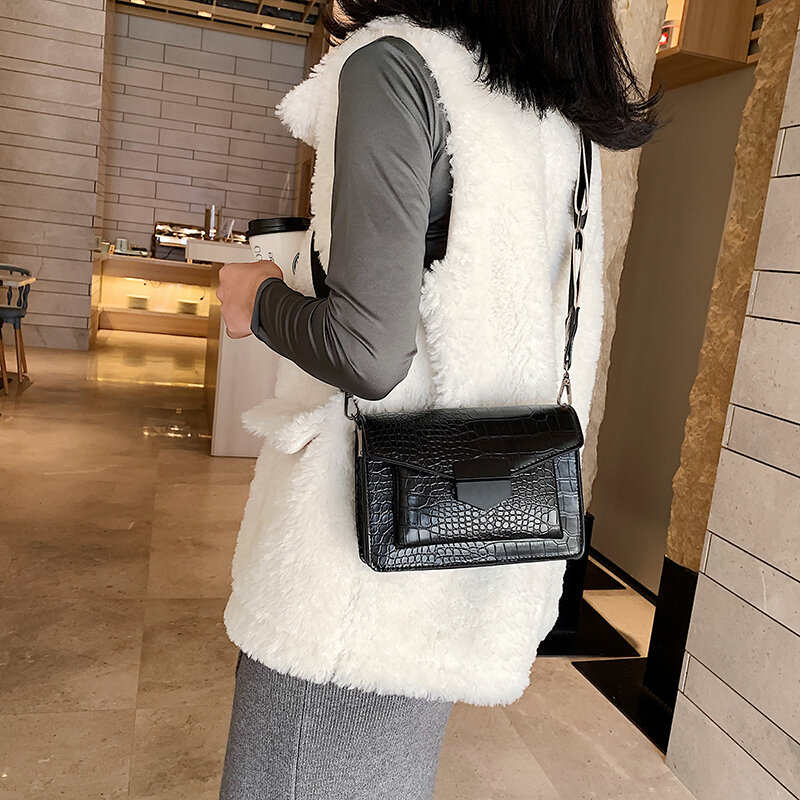 2020 new style mini handbag ladies fashion small bag simple style shoulder bag retro wide shoulder strap messenger bag wallet