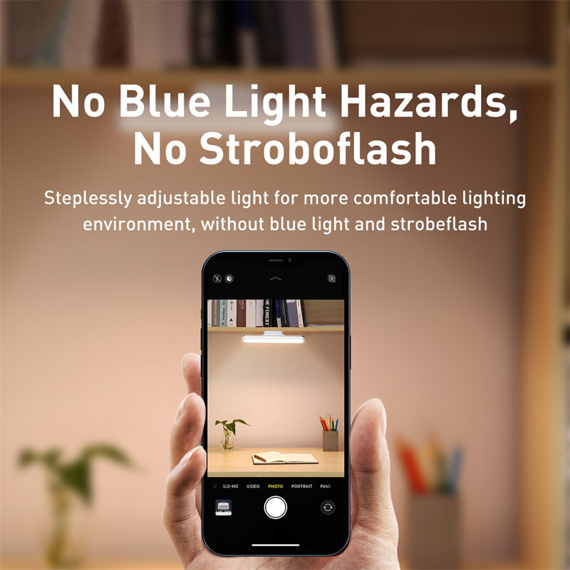 Baseus Vô Cấp Mờ Đèn LED Đọc Sách Để Bàn USB Sạc Đèn Bàn Học Cảm Ứng Từ Đèn Ngủ Ánh Sáng Ban Đêm Tại Nhà