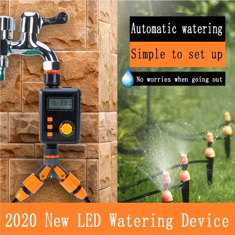 Temporizador de riego de jardín con Sensor de lluvia, sistema de riego inteligente, controlador de riego, Kit de riego por goteo atomizado