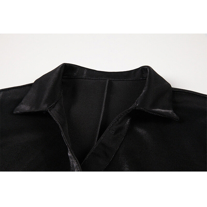 Czarna koszula damska Top 2021 jesień Streetwear Vintage Style haft z długim rękawem luźna damska wygodna bluzka damska