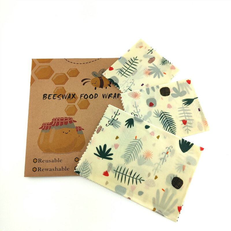 Beeswax Wrap Reusable Food Wraps Mixed Sizes and Designs Wrap for Cheese, Fruit, Vegetable and Bread