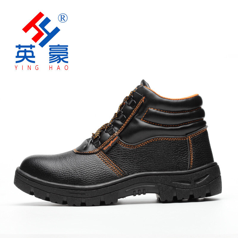 Zapatos de seguridad de tobillo alto, puntera de acero, antigolpes y antipenetración, calzado protector antideslizante, seguridad en sitio de construcción