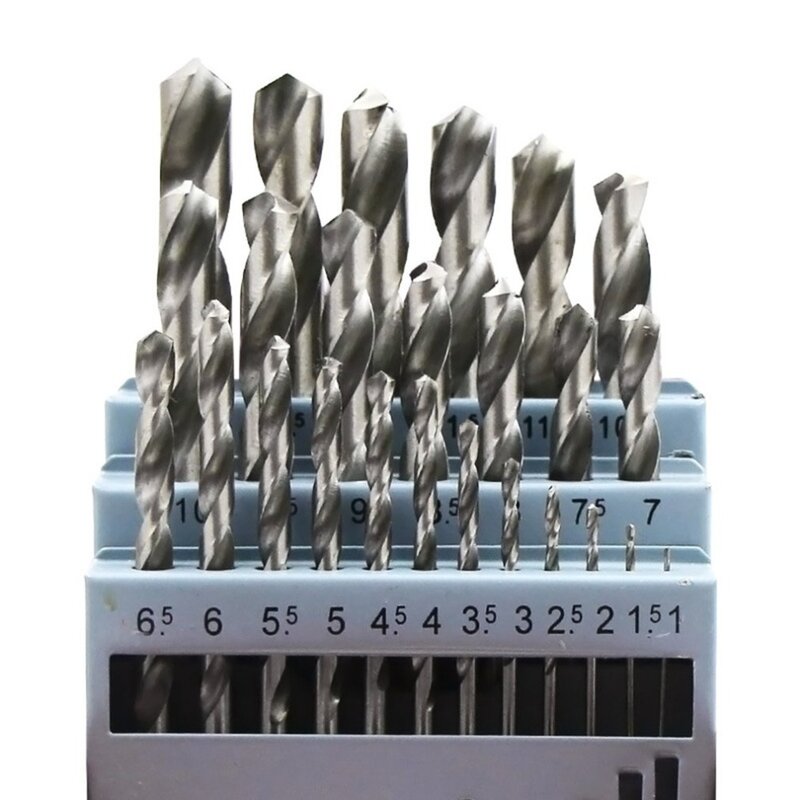 Спиральные сверла с титановым покрытием, набор профессиональных сверлильных инструментов из быстрорежущей стали, 20 шт., 0,3-1,6 мм