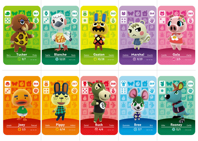 (241-270) Animal Croxxing ACNH Marshal Tangy Merry Daisy Eloise Villager Card Ntag215 Tag NFC Game Card NS Switch WiiU 3DS