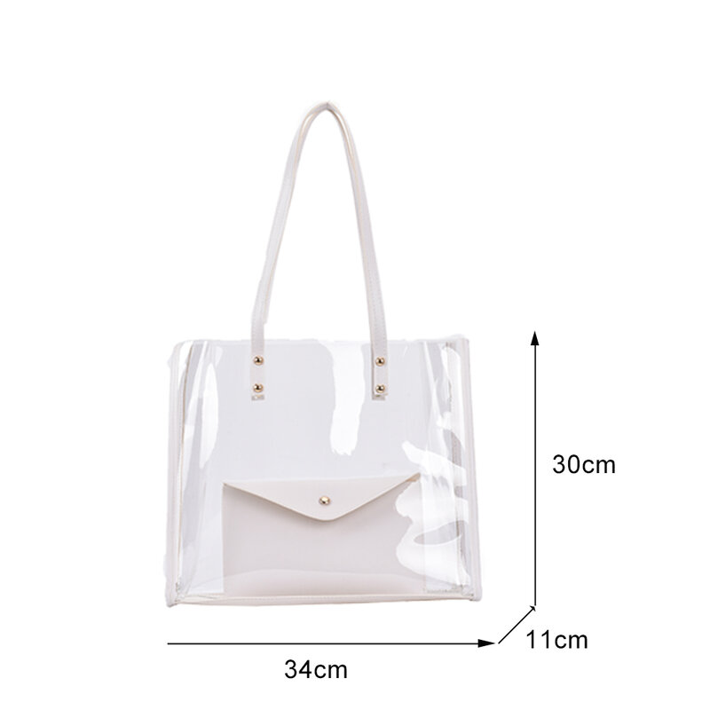 Summer Transparent Large Bag Female Popular New Fashion Korean Style Casual Wild Holiday Large Capacity Fashion Shoulder Bags
