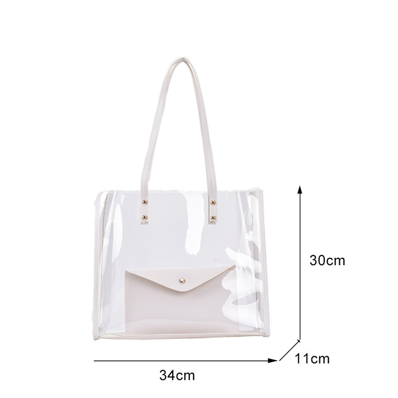 Grand sac d'été Transparent pour femmes, sac à bandoulière populaire, nouveau Style coréen, décontracté, sauvage, vacances, grande capacité, mode