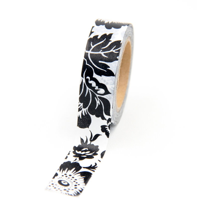 1X negro, 10m cinta Scrapbooking DIY decorativa adhesiva cinta Washi japonesa