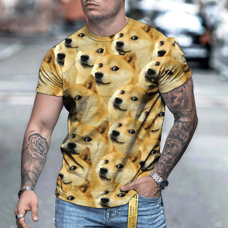 T-shirt alla moda con stampa 3D di animali Kawaii uomo donna moda 3D maglietta Hip-Hop stampa manica corta T-shirt estiva da uomo