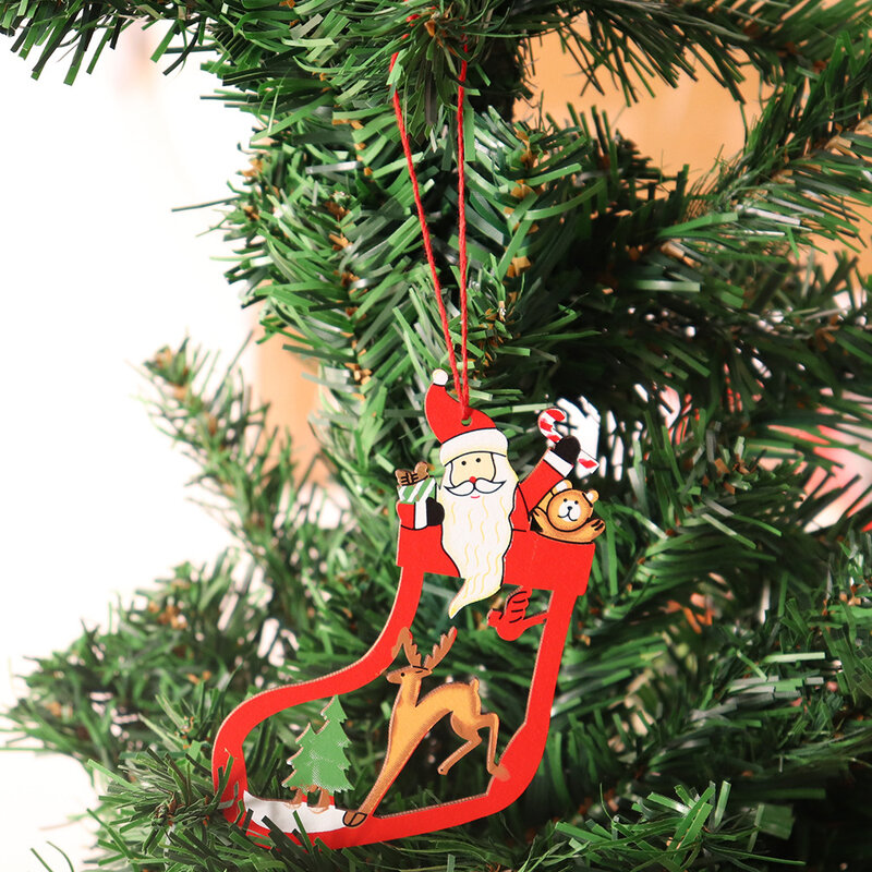 Albero di natale in legno pendenti di alce accessori regalo ornamenti per alberi di natale in legno intagliato decorazioni natalizie fai-da-te capodanno 2022