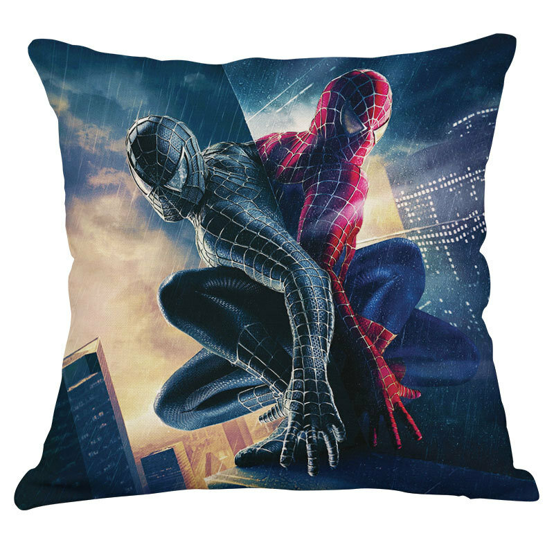 Funda de almohada de Marvel, 45x45cm, decoración del hogar, funda de cojín blanca, funda de almohada decorativa de Spiderman